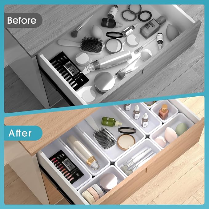 10 PCS Drawer Organizer Set, 4 Size Makeup Drawer Divider Organizer - Image 6