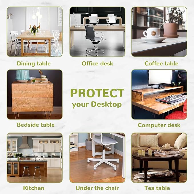 38 x 63 Inch Clear Table Cover Protector, 1.5mm Plastic Table Cover, Waterproof - Image 6