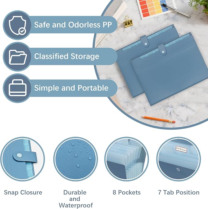 2Pack Accordion File Organizer Expanding File Folder - Image 3