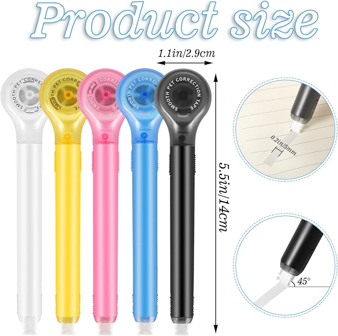 BESARME 12 Pieces White Out Tape Pen, Cute Whiteout Correction Tape Pen - Image 3