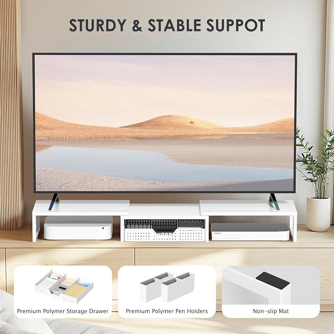 OPNICE Desk Organizers and Accessories, Dual Monitor Stand Riser - Image 8
