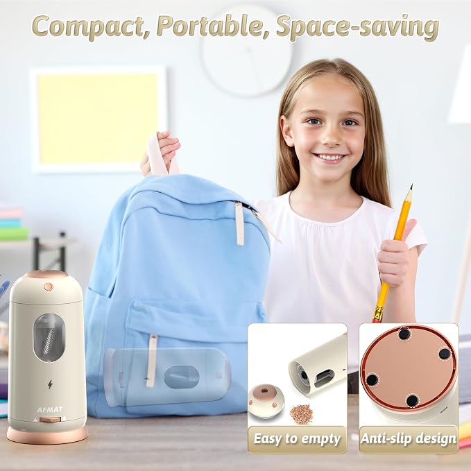 AFMAT Electric Pencil Sharpener, Auto in & Out, Fully Automatic Pencil Sharpener - Image 6