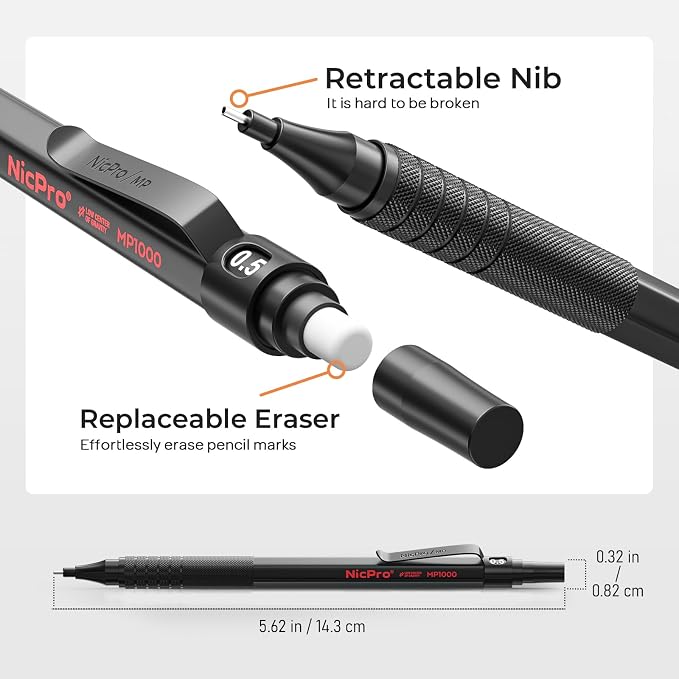 Nicpro 0.5 mm Mechanical Pencils Set - Image 3