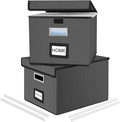 File Organizer Boxes with Lids, Linen Office Document Storage Boxes, Filing by Huolewa