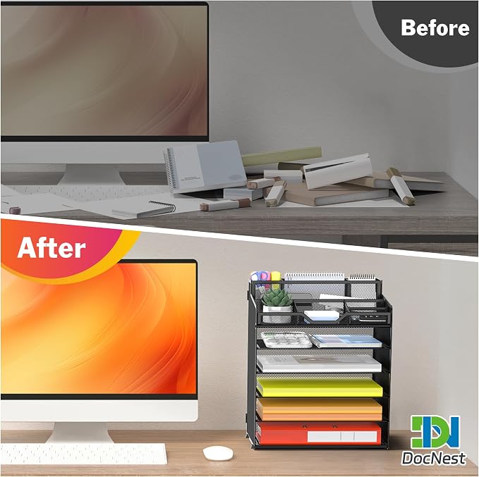 Docnest 6 Tier Mesh Desk Organizer - Image 2