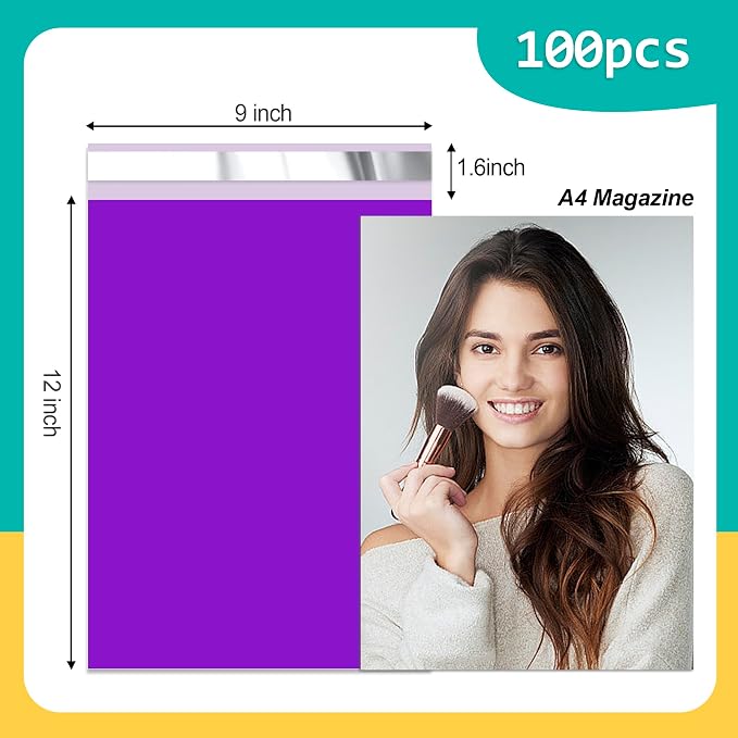 Poly Mailers 9x12 inch 100 Pcs, Waterproof and Tear-resistant Shipping Bags - Image 2