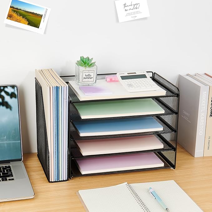 OPNICE Desk Organizers and Accessories, 5-Tier Paper Organizer Letter Tray - Image 2
