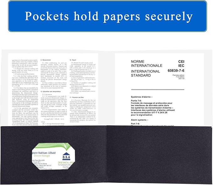 Zzrywuty 100 Packs Black Two Pocket File Folders - Image 3