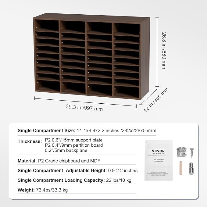 VEVOR Literature Organizers, 36 Compartments Office Mailbox - Image 3