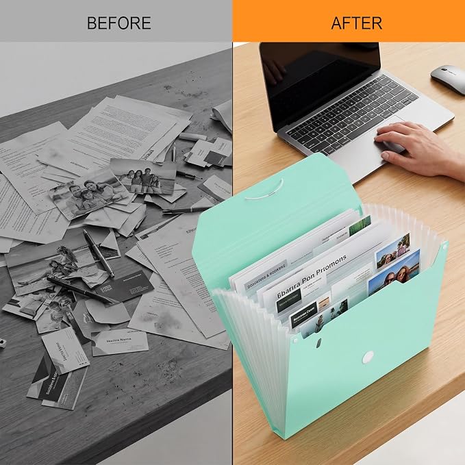 Comix Accordion File Organizer, 13 Pocket, A4/Letter Size Documents, Includes - Image 5