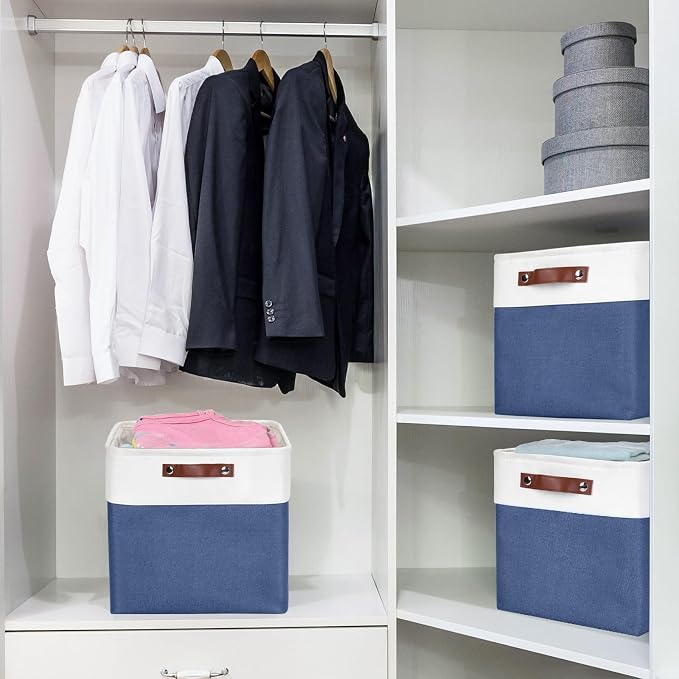 Bagnizer 13x13 Cube Storage Bins, Collapsible Fabric Storage Box, 4 Pack Closet - Image 2