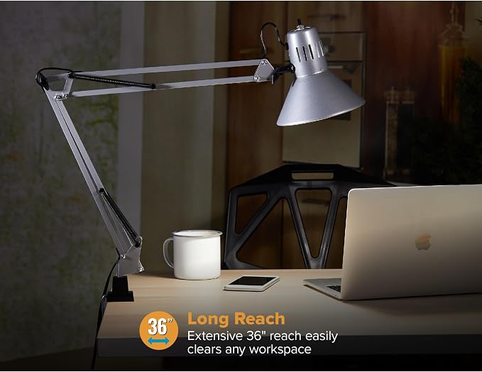 Bostitch Office VLF100-SLV Swing Arm Desk Lamp - Image 4