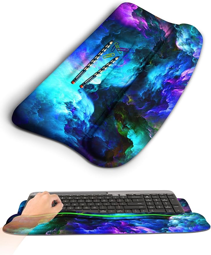 Ergonomic Wave Wrist Rest with Keyboard Stand, Cushioned Palm Rest, Comfortable by KUOSGM