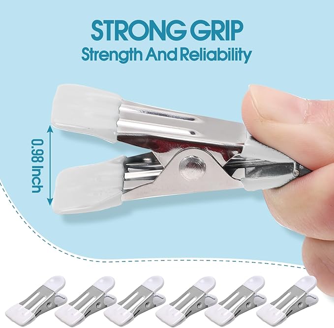 Clothes Pins Heavy Duty, 30 Pack, 2.17 Inch Metal Chip Clips, Bag Clips - Image 3