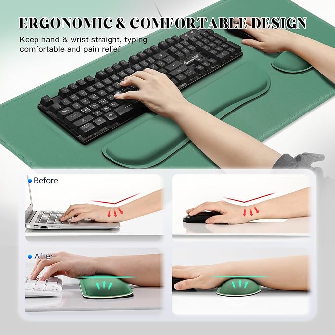 Gimars 4 in 1 Mouse Pad and Keyboard Wrist Rest Set, Large Mouse Pad - Image 4