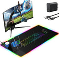 Mouse Pad with Wireless Charger Foldable Phone Holder, XXL RGB Gaming Mousepad by miroddi