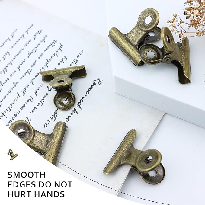 20 Pieces Metal Bulldog Binder Clips, 1.2 Inch Hinge Paper Clips Clamps - Image 5