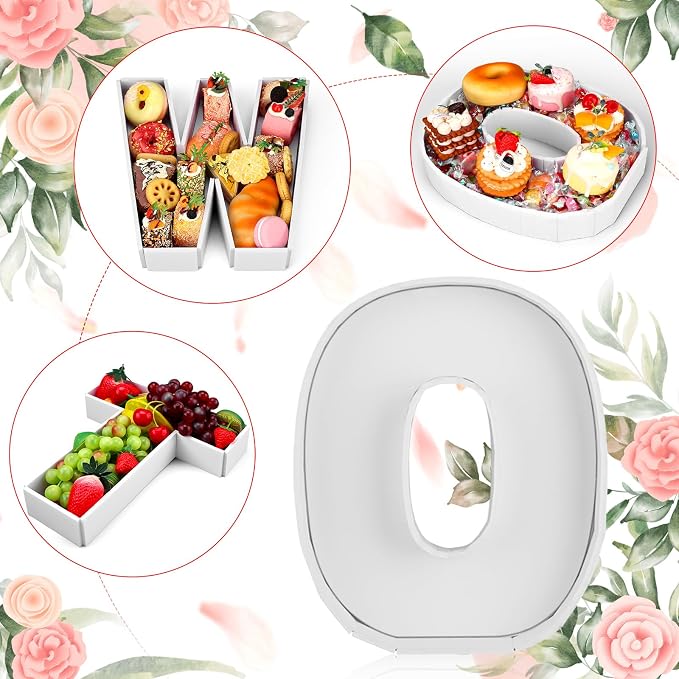 Rossesay 3 Pcs Large Charcuterie Letters Fillable 12'' Two Food Tray Letters - Image 4