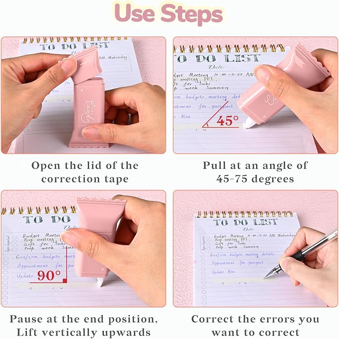 Temiary 6 Pcs Cute White Correction Tapes - Image 4