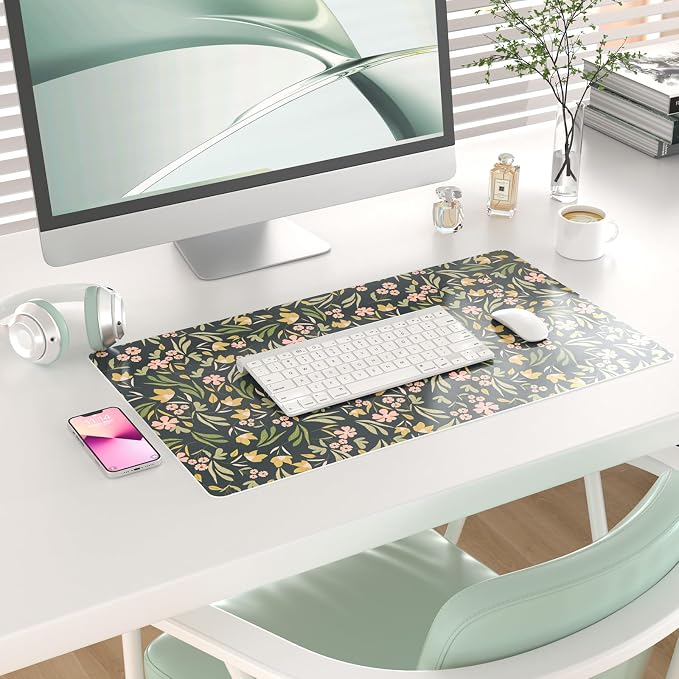 Colorful Star Large Mouse Pad, PU Leather Waterproof Desk Mat, Computer Gaming - Image 2