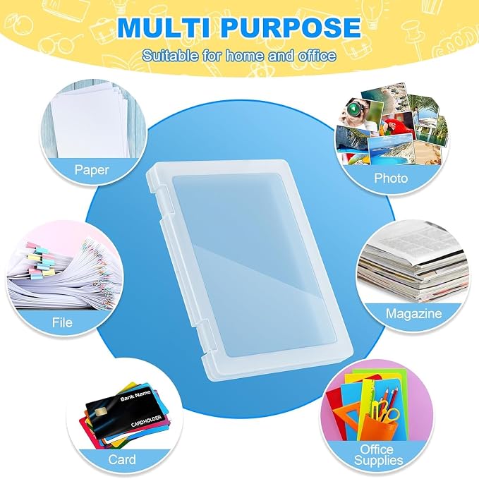 2 Pack A4 File Box Paper Organizers Holder, Transparent Document Paper Project - Image 7
