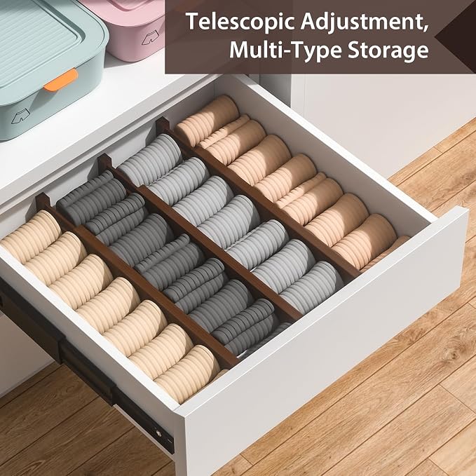 DUCOO 4 PCS Drawer Divider, 2.3" High Expandable Separators - Image 5