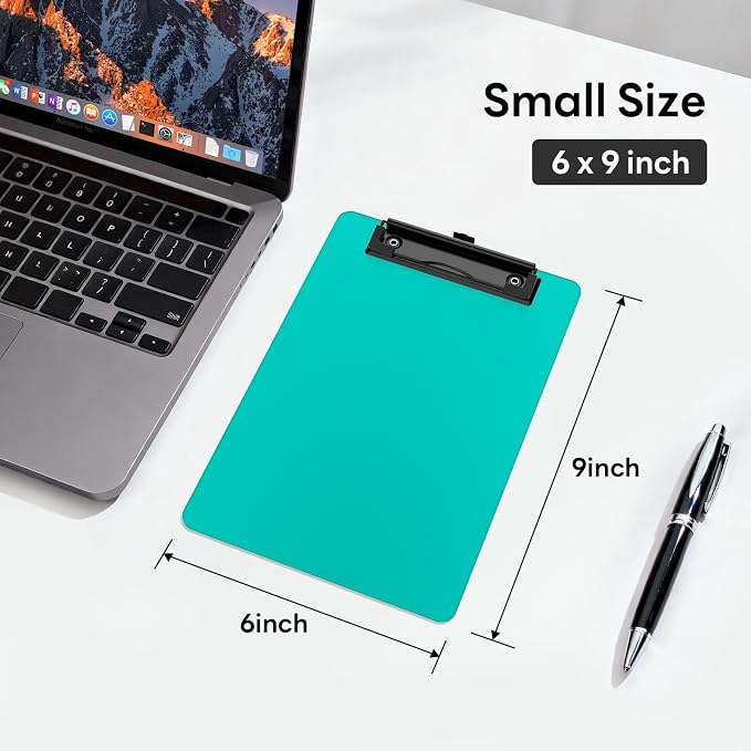 6 Pack Colorful Small Clipboard, A5 Mini Clip Board | Black Clip, 9 x 6" - Image 2