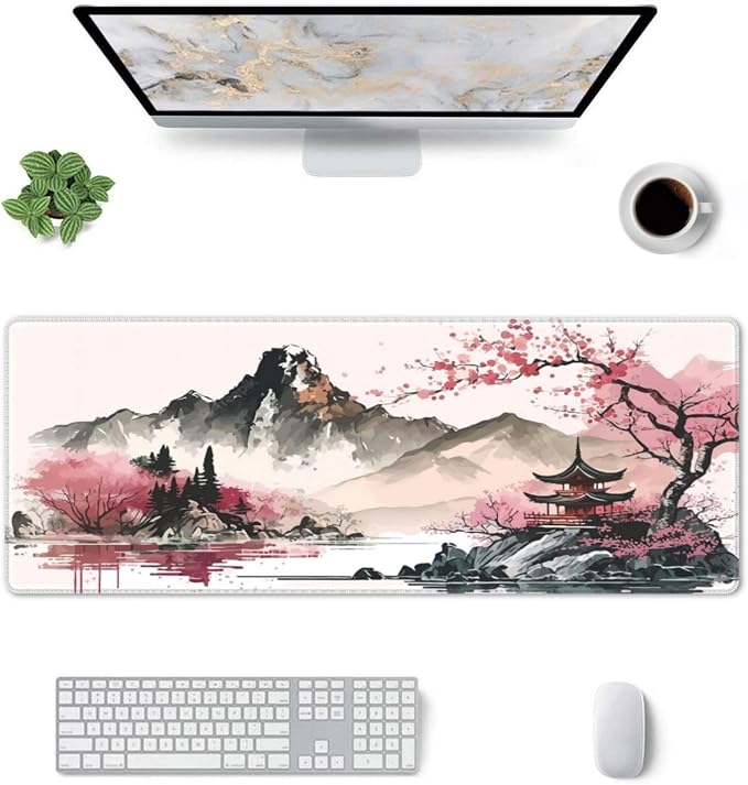 Watercolor Japanese Large Gaming Mouse Pad, Mouse Pad Gaming 31.5 x 11.8 in - Image 3