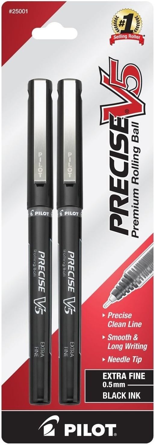 PILOT Precise V5 Stick Liquid Ink Rolling Ball Stick Pens, Extra Fine Point by PilotCorporationofAmerica