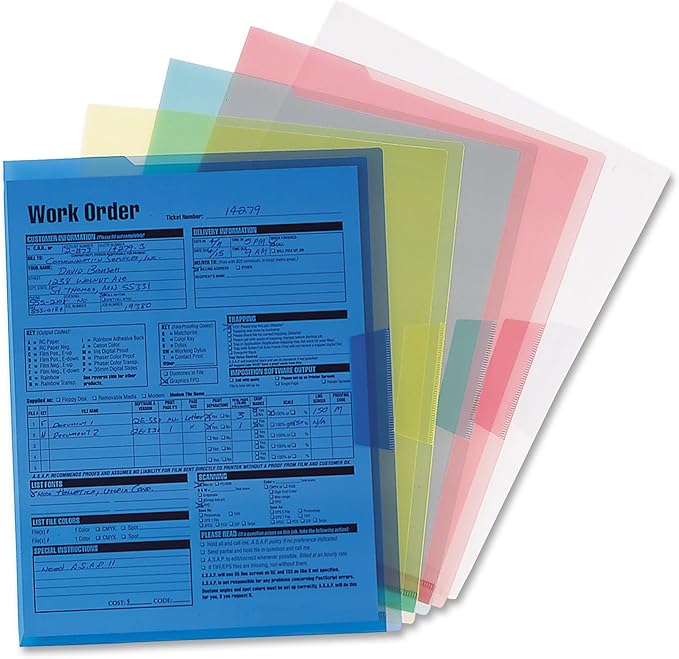 Smead Organized Up Poly Translucent Project Jacket, Letter Size, 5 per Pack by SMEAD