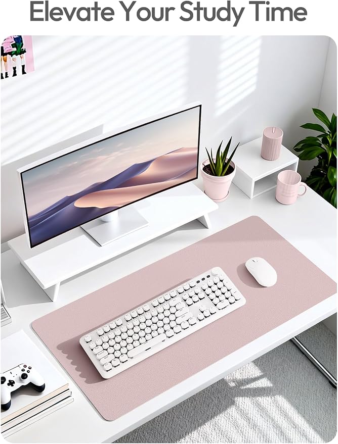 YSAGi Leather Desk Pad Protector, Office Desk Mat, Large Mouse Pad, Non-Slip PU - Image 6