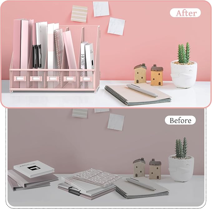 SUPEASY Desk Organizers Metal Desk Magazine File Holder - Image 5