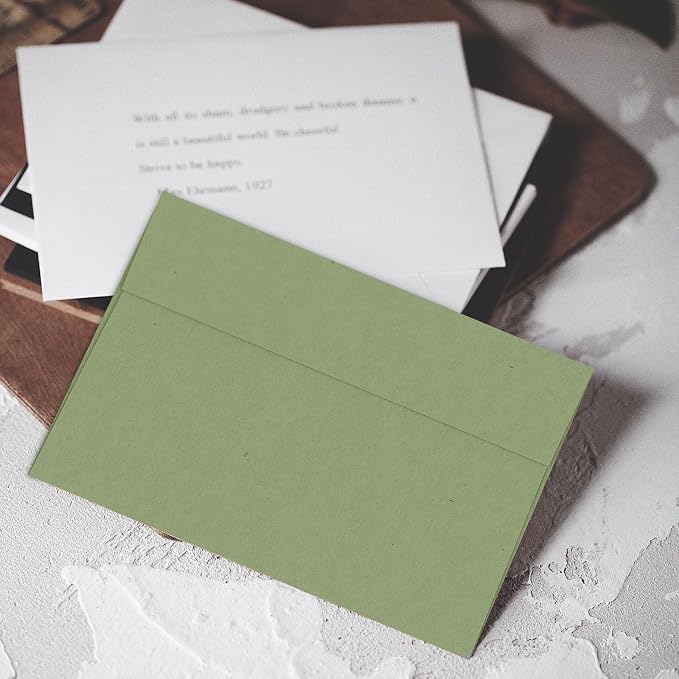 100 Pack A2 Sage Green Envelopes, Goefun 4.375 x 5.75 Greeting Card Envelopes - Image 6