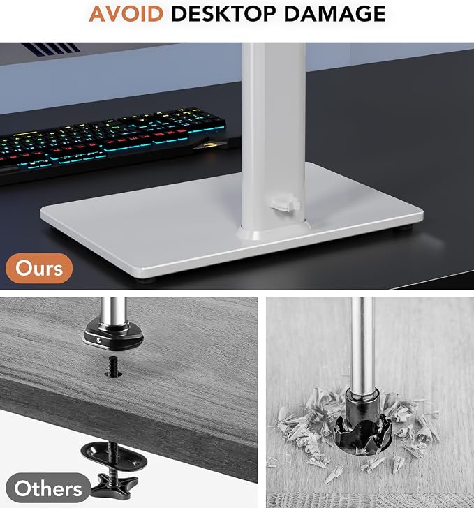 Hemudu Single LCD Computer Monitor Free-Standing Desk Stand Riser - Image 7