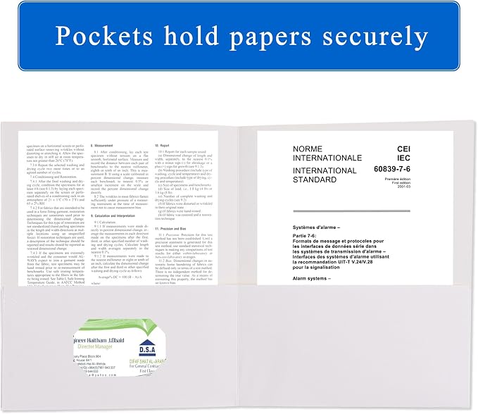 Zzrywuty 25 Packs White Two Pocket File Folders - Image 3
