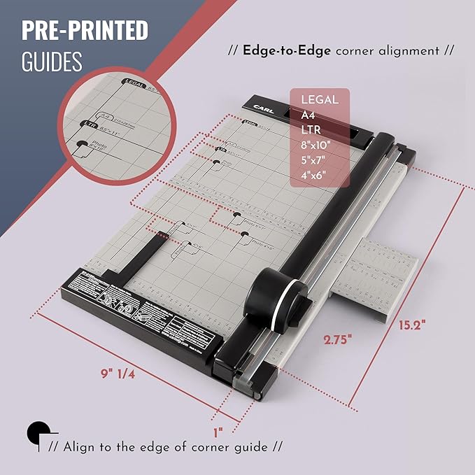Carl, Professional Rotary Paper Trimmer 15-inch, 15 Sheet Cutting Capacity - Image 8
