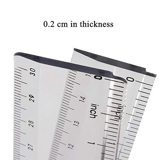 Ruler 12 inch 6 inch Rulers for Kids Plastic Clear Ruler Bulk for Classroom - Image 2