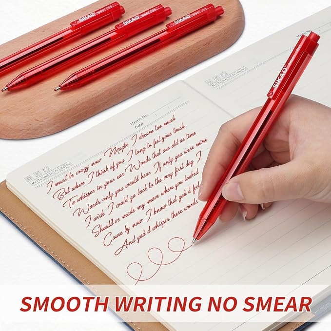 Red Pens Bulk, 16 Pack Retractable Ballpoint Pens Red Ink | 1.0mm Smooth - Image 5