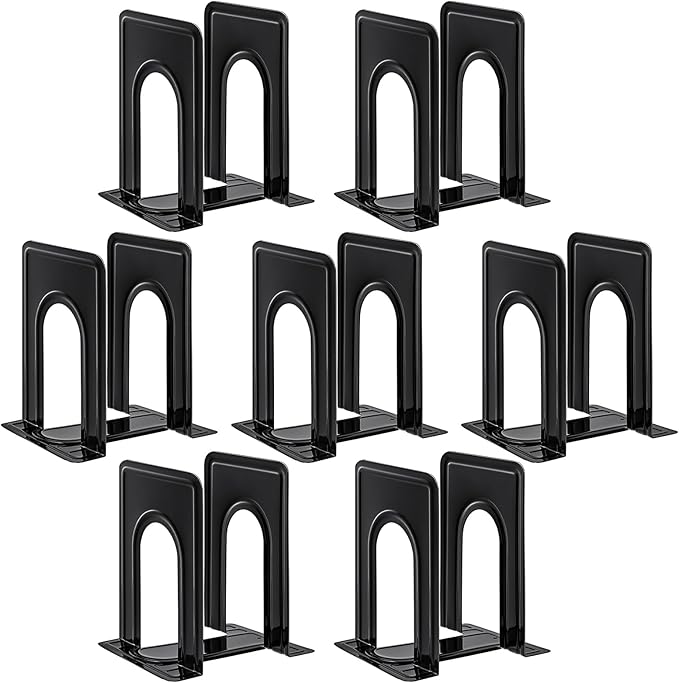 HappyHapi Book Ends, Non-Skid Metal Bookend Supports by Happyhapi