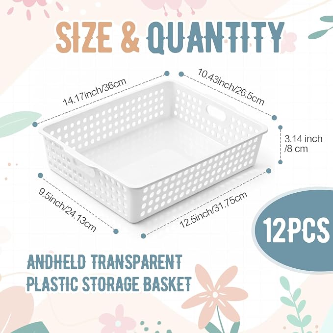 Geetery 12 Pack Classroom Storage Baskets - Image 2