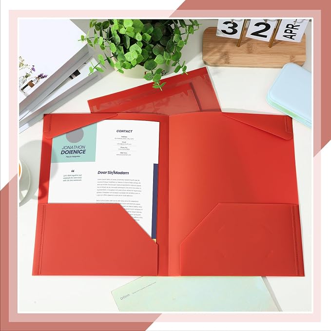 Henoyso 18 Pack Red Plastic Folders - Image 4