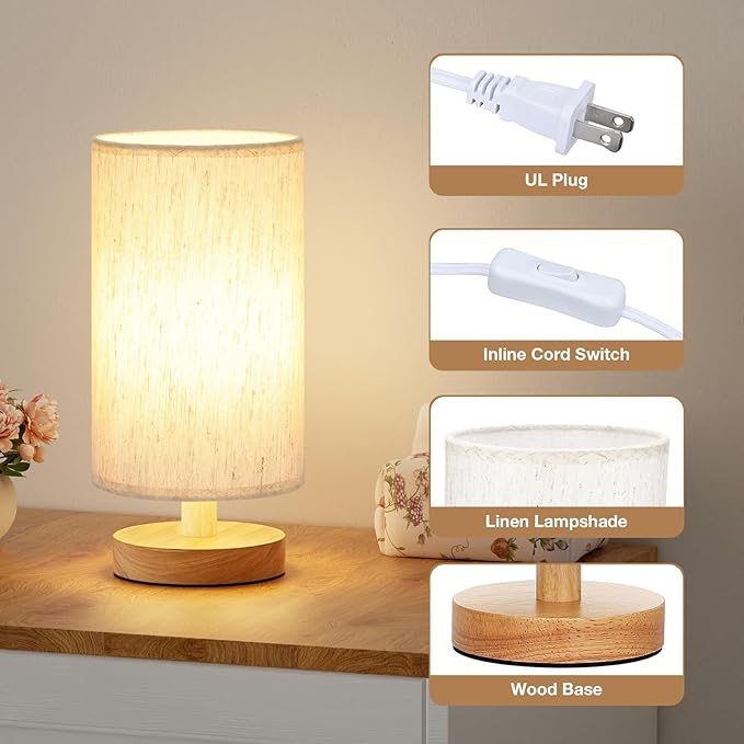 Fenmzee Small Table Lamp for Bedroom - Image 2