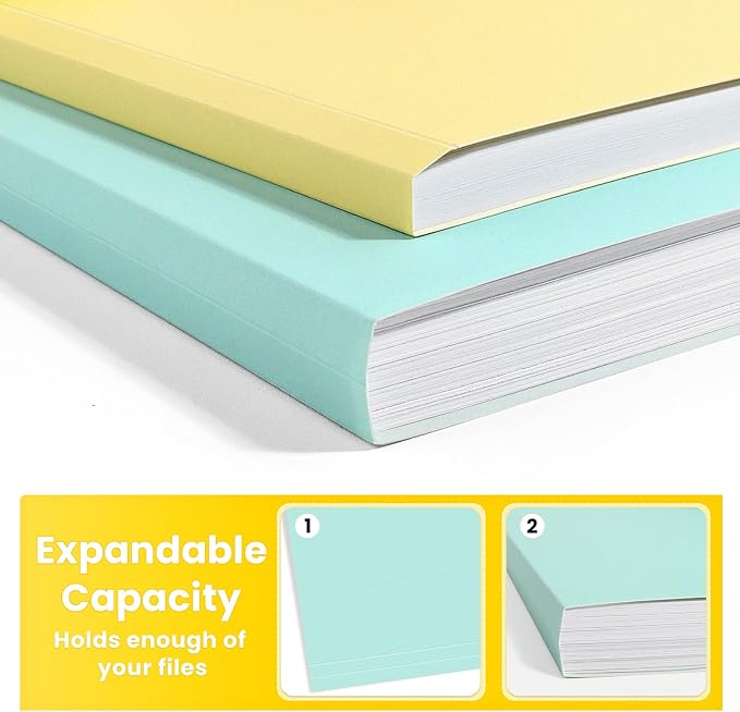 SUNEE File Folders, 120 Pack Manilla Folders 8.5 x 11, Colored File Folders - Image 5