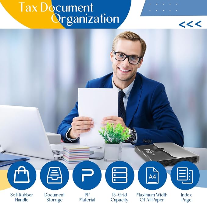1 Set Tax Record Organizer All in One Income Tax Document Organizer 13 Pockets - Image 4