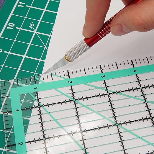 MANUFORE 4pcs Square Quilting Ruler Set Acrylic Anti-Slip Sewing Ruler - Image 4
