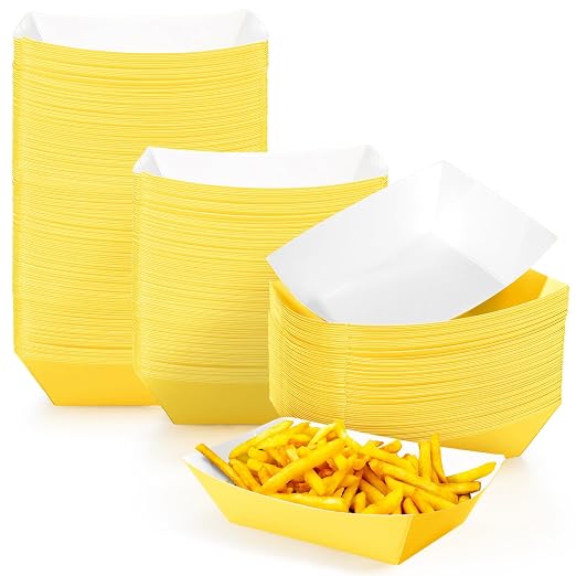 Yinkin 200 Pcs Paper Boat Disposable Graduation Food Trays Nacho Trays Kraft by Yinkin