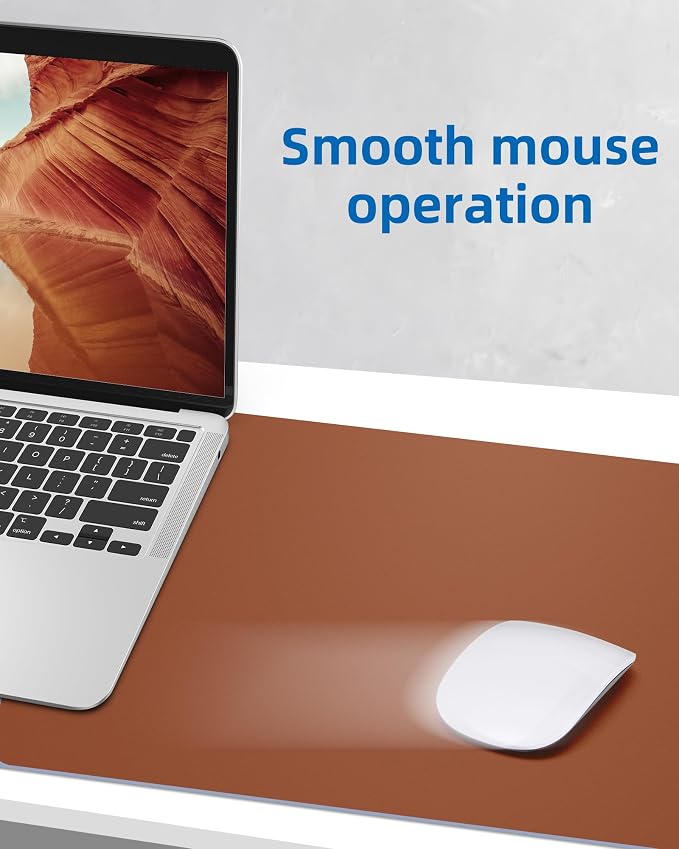 Leather Desk Pad Blotter, Mouse Pad, Office Desk Mat, Non-Slip PU Leather Desk - Image 4