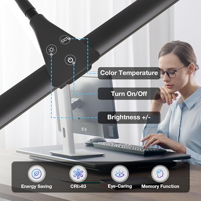 Hensam Desk Lamps for Home Office, Adjustable LED Desk Light - Image 6