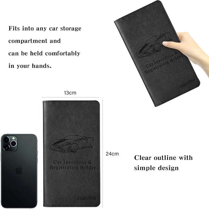 TILDOSAC Leather Car Registration and Insurance Card Holder, Car Document Holder - Image 3