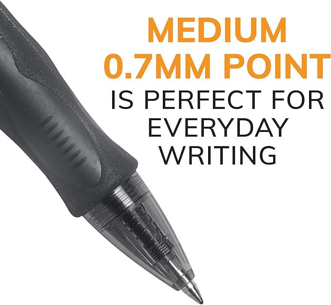 BIC Gelocity Original Black Gel Pens, Medium Point, 24-Count Pack, Retractable - Image 3